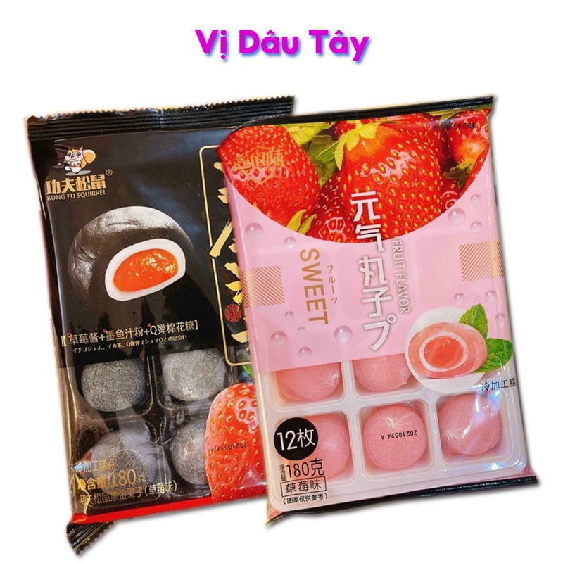 Bánh Mochi Đài Loan 7 Vị Nhân Trái Cây Đặc Biệt Thơm Dẻo Ngon, Vị Sữa Chua, Trứng Muối, Dâu Tây, Nho, Dứa, Xoài 12 bánh