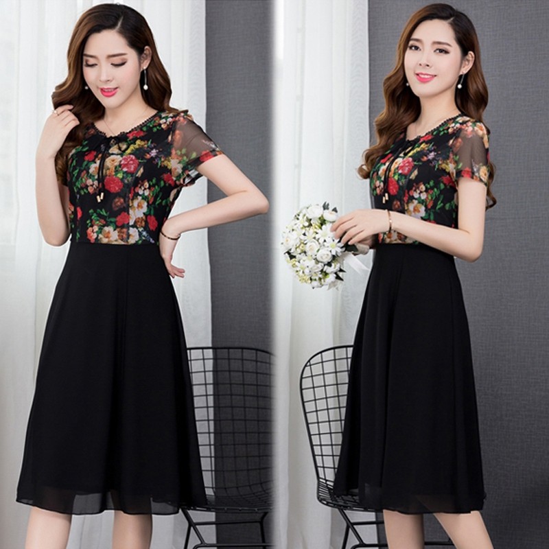 Đầm Voan Hoa Dự Tiệc ( từ 45-68kg)