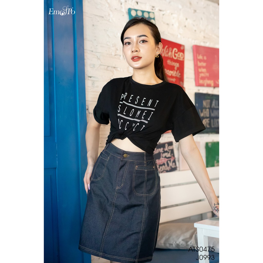 Chân váy bò ngắn phối túi trước Emspo J0993 | BigBuy360 - bigbuy360.vn