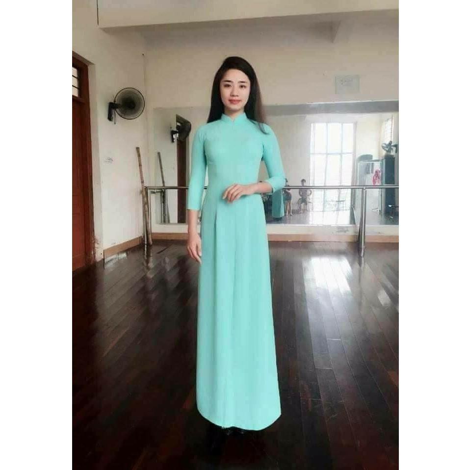Áo Dài 4 Tà - Màu Xanh Ngọc - Chất Liệu Chiffon Cao Cấp - Hỗ Trợ 1 Đổi 1 - Hàng Đủ Size