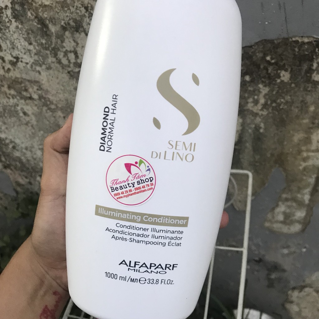 Dầu xả Diamond chăm sóc tóc bóng mượt 2018 Semi Dilino Illuminating Conditioner Alfaparf 1000ml