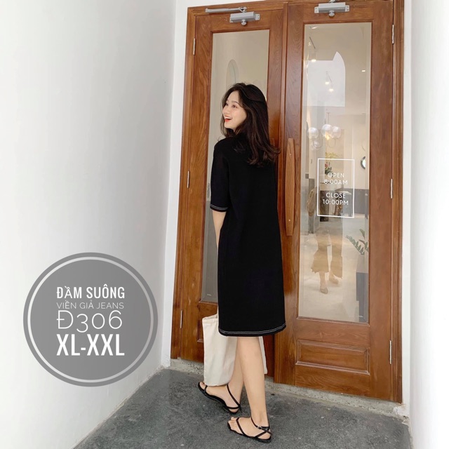 Đầm suông trơn viền dọc 60-85kg(hình thật ảnh cuối) | BigBuy360 - bigbuy360.vn