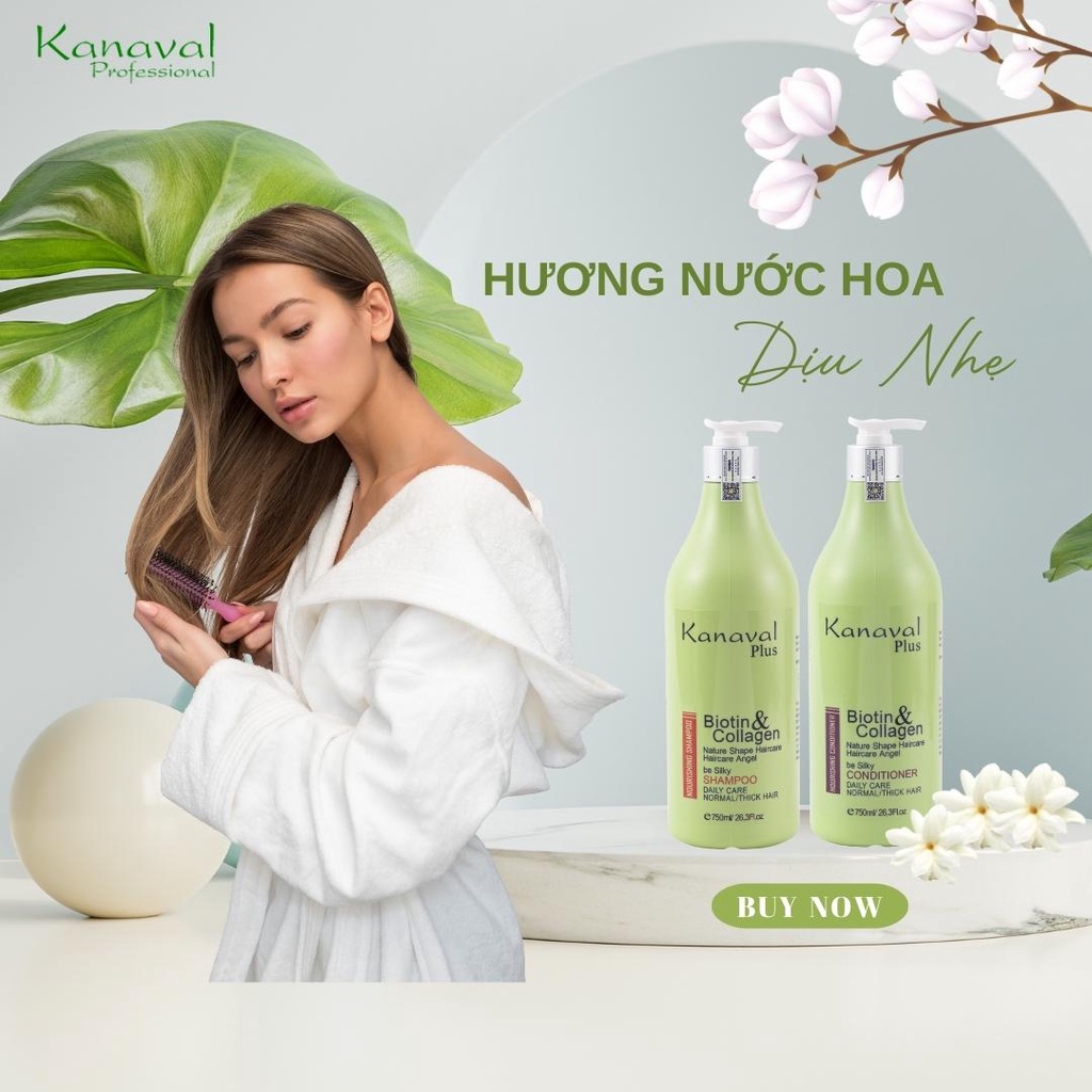 Cặp Dầu Gội Xả KANAVAL Hương Nước Hoa Ngăn Ngừa Gàu - Hỗ Trợ Giảm Rụng Tóc và Kích Thích Mọc Tóc 750ml x2