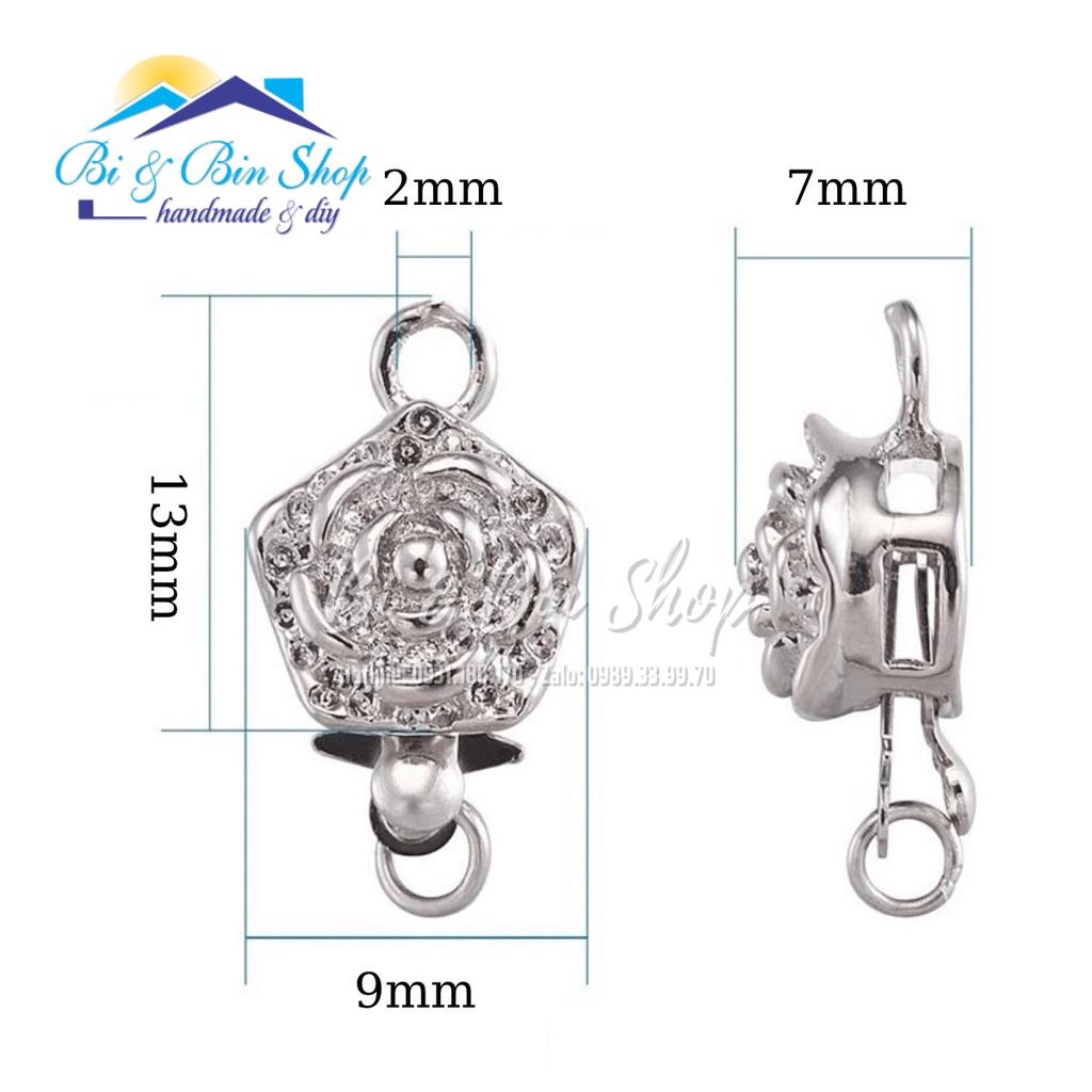 Khóa Hoa Mai Dùng Xỏ Chuỗi Ngọc Trai Làm Dây Chuyền Vòng Deo Tay Trang Sức Handmade