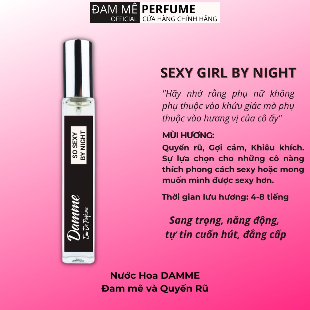 [Quà tặng là 1 khẩu trang ] Nước Hoa Mini Nữ Sexy Girl By Night DAMME 10ml CELIO Màu Đen Cá Tính Nồng Nàn Quyến Rũ