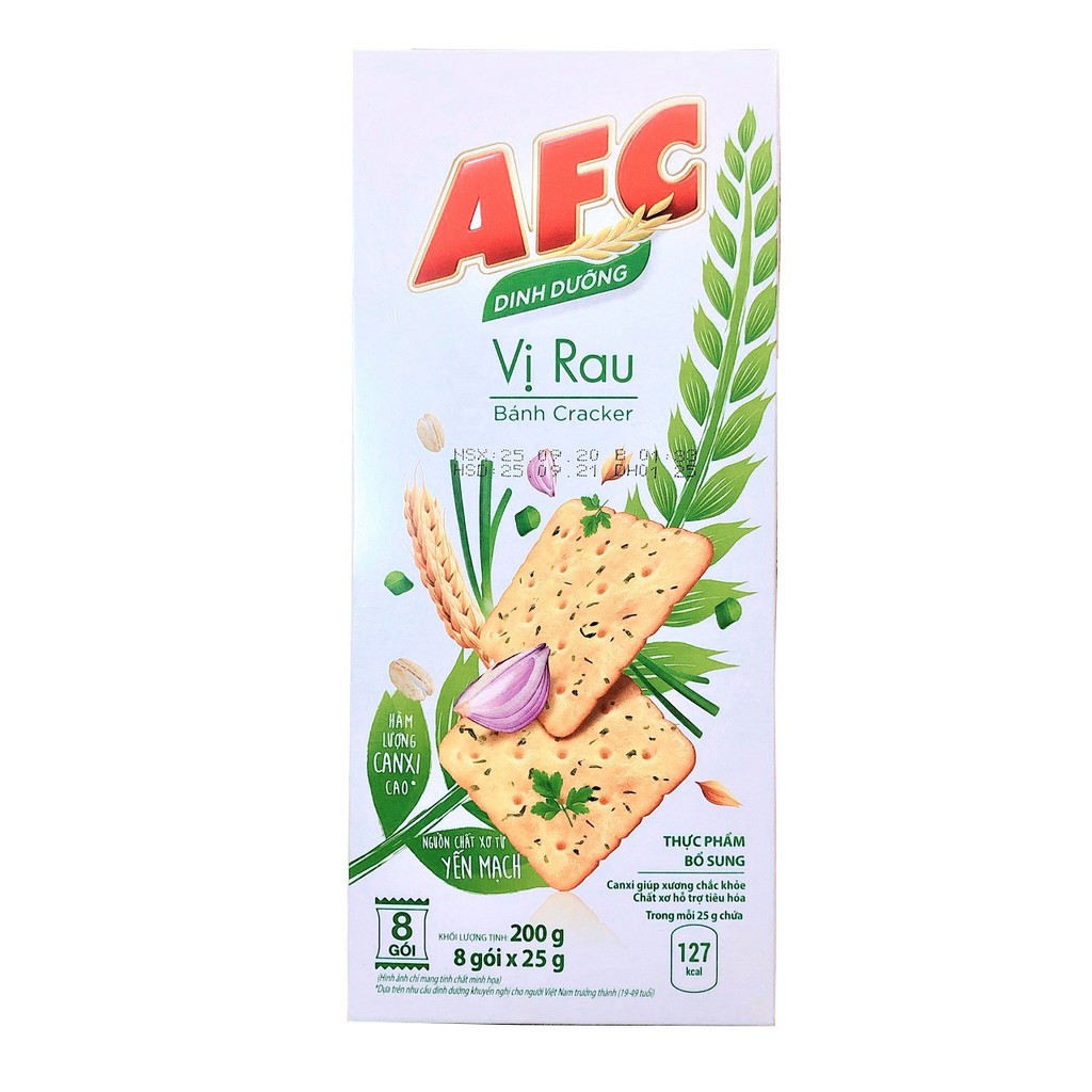 Bánh Quy Cracker AFC Dinh Dưỡng Vị Rau (Hộp 200g)