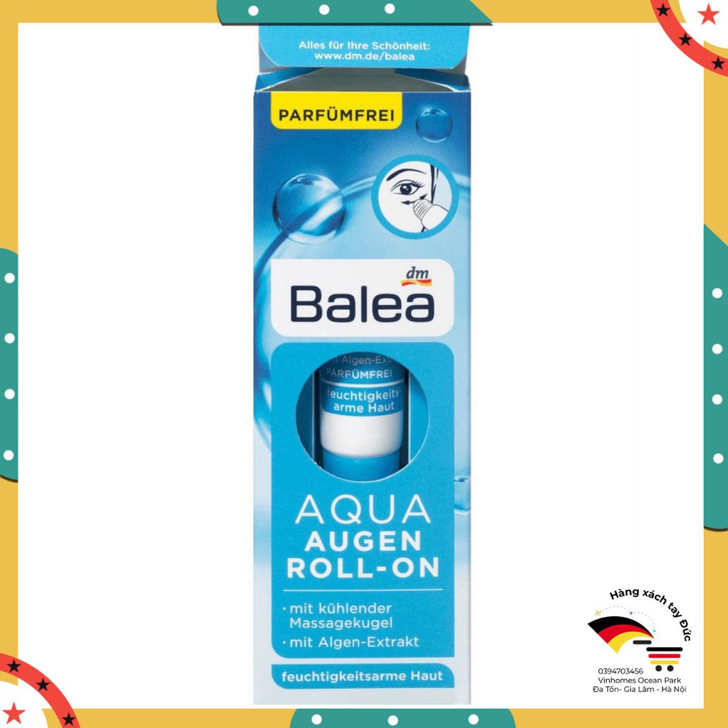 Kem Dưỡng Mắt Balea Aqua Dạng Bút Lăn Mát Xa, 15 ml - 𝗖𝗵𝘂𝗮𝗻𝗵𝗮𝗻𝗴𝗱𝘂𝗰𝗴𝗶𝗮𝘀𝗶 ⭐