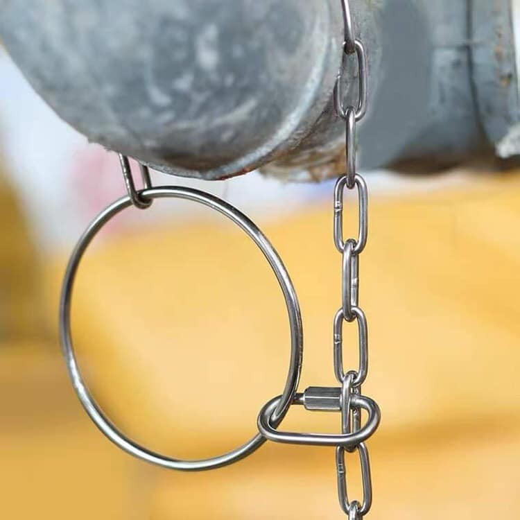 Móc xích, khóa inox không ri vuông có chốt vặn