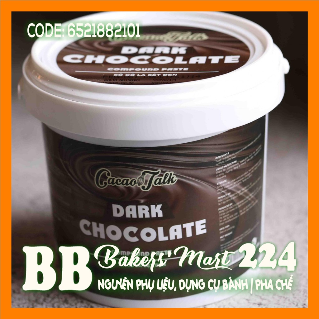 💥 SIÊU NGON 💥 Chocolate SỆT ĐEN Dark Chocolate CACAO TALK - Hủ 1kg