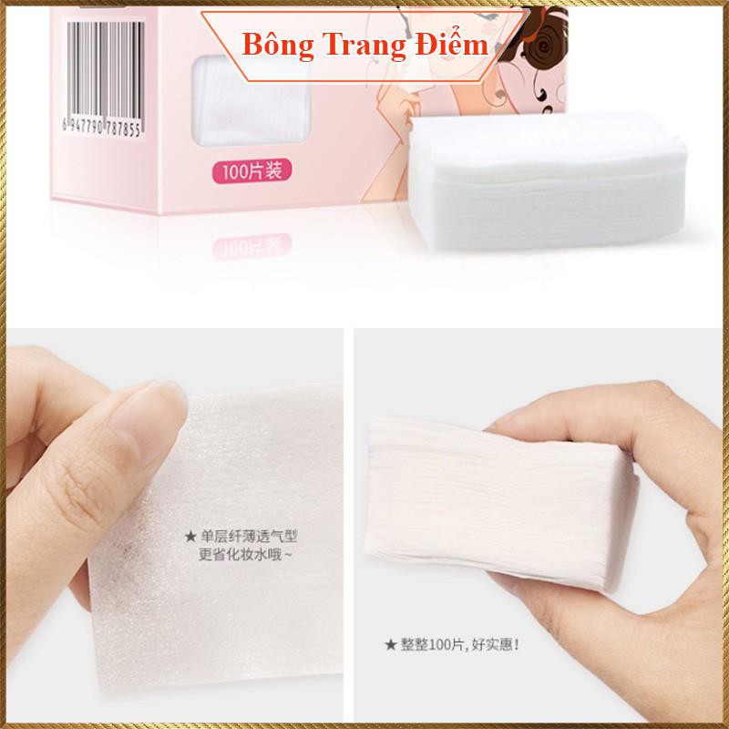 Bông tẩy trang BIOAQUA hộp 100 miếng, Bông Tự Nhiên,  Bông Tẩy Trang Cotton Puff Bioaqua