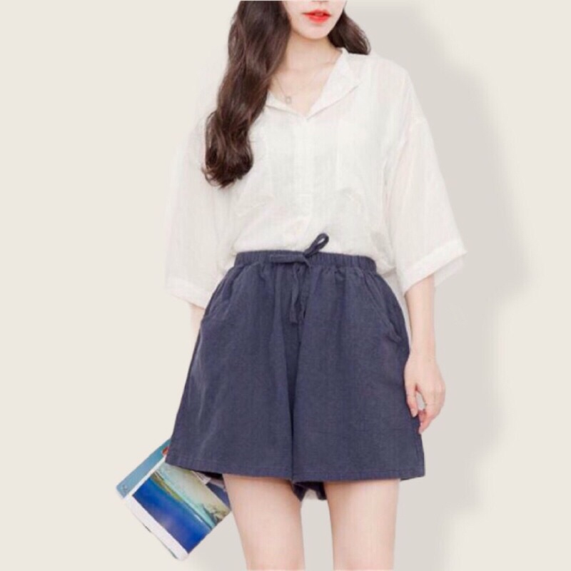 Quần sooc nữ YSUN chất đũi mềm mát,quần Shorts dáng ngắn ống vừa D002