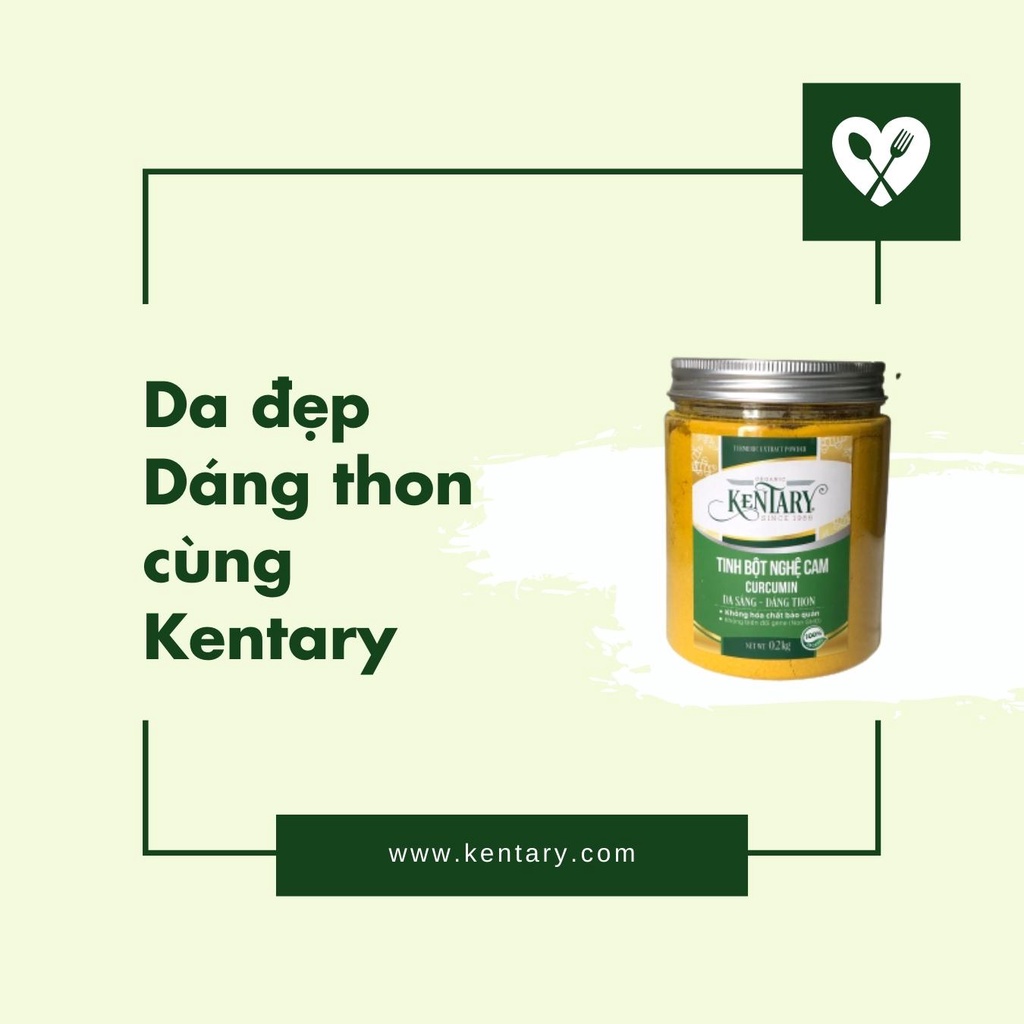 Tinh Bột Nghệ Cam Organic Kentary Giàu Curcumin Có Giấy Kiểm Định