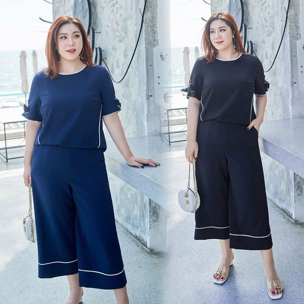 Bộ suông quần lỡ ống rộng cho người béo mập