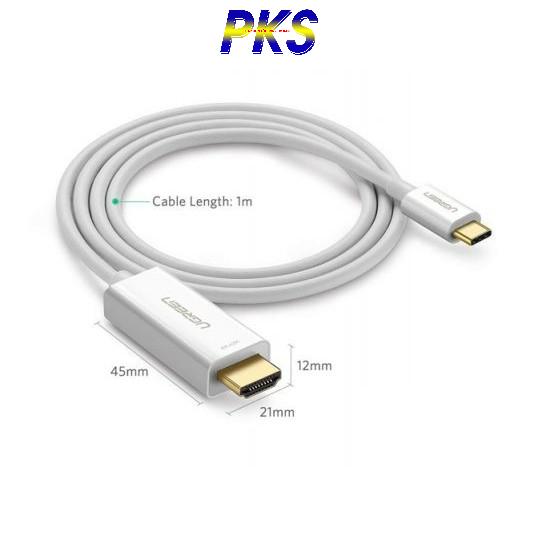 Cáp chuyển đổi USB-C sang HDMI dài 1.5M màu trắng UGREEN MM121 30841