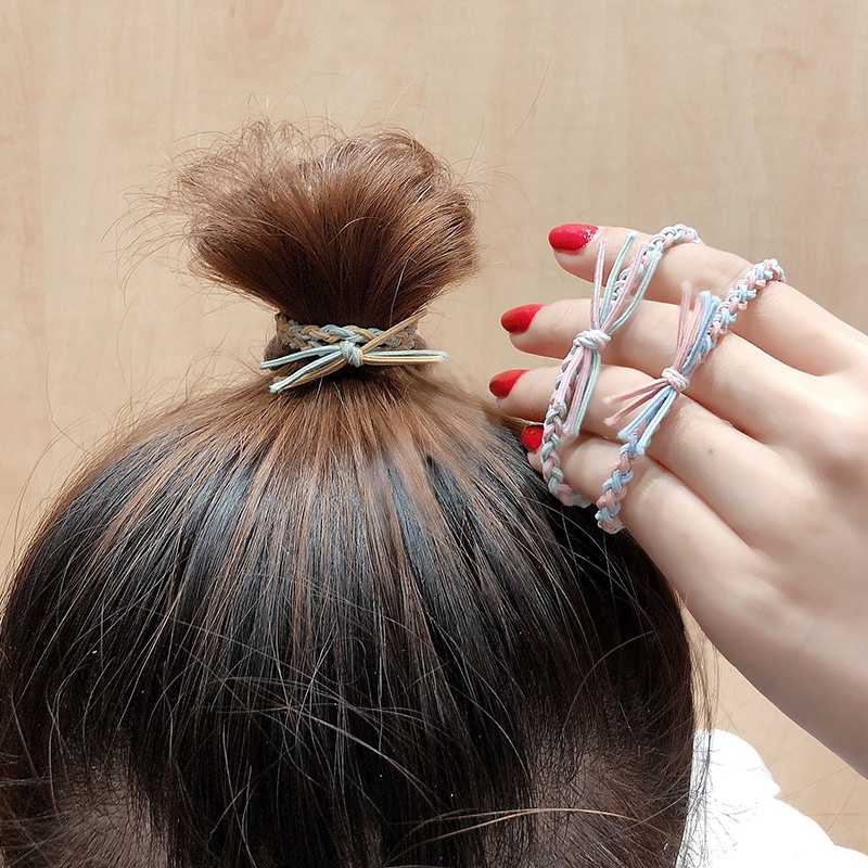 Bộ Dây Thun Cột Tóc Nhiều Màu Sắc Đơn Giản Phong Cách Hàn Quốc