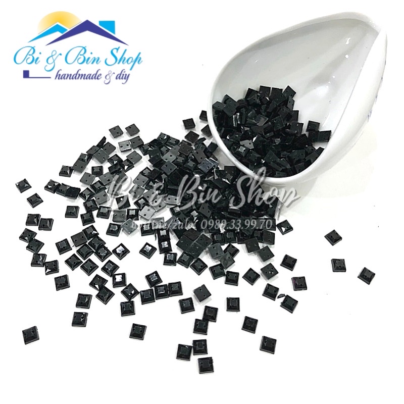 360 Viên Đá Kết Hình Vuông 6mm Đính Kết Trang Phục Thời Trang Làm Phụ Kiện Handmade