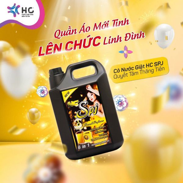 Nước Giặt Xả HC SPJ Đậm Đặc Đen 5L 6 IN 1