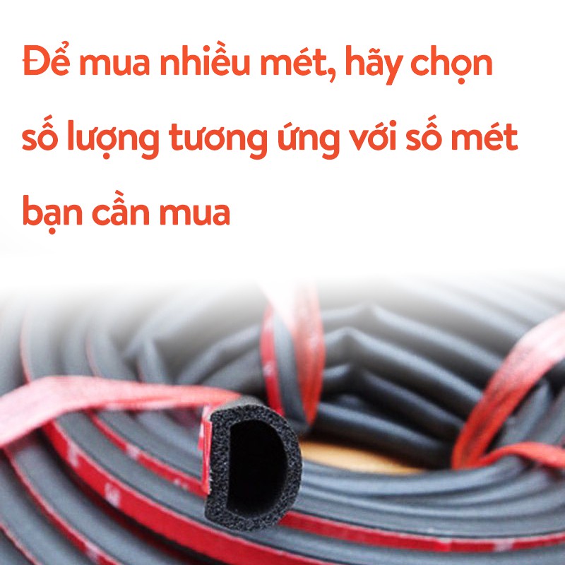 Gioăng D cao su chống ồn ô tô dán viền xe tránh bám bụi