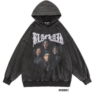 [SẴN+LOẠI 1] Áo hoodie denim xám khói Black Air form rộng nỉ chân cua cao cấp