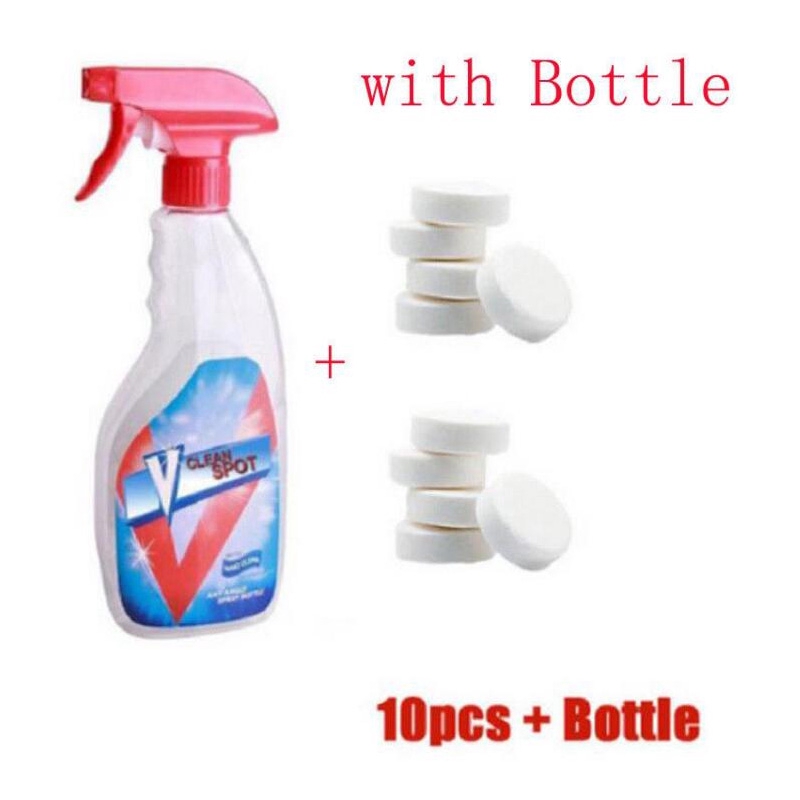 10PCS + Bottles Effervescent Spray Bottle Cleaner V Clean Spot Cleaning Tool Vệ sinh vật tư Chất tẩy rửa Dụng cụ nhà bếp