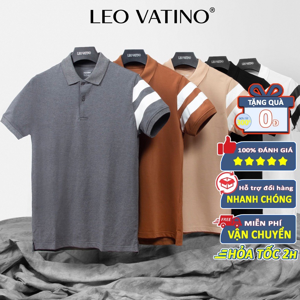 Áo thun polo nam POLOSHIRT đen phối tay cổ bẻ tay ngắn lỡ PLS01 - Leo Vatino