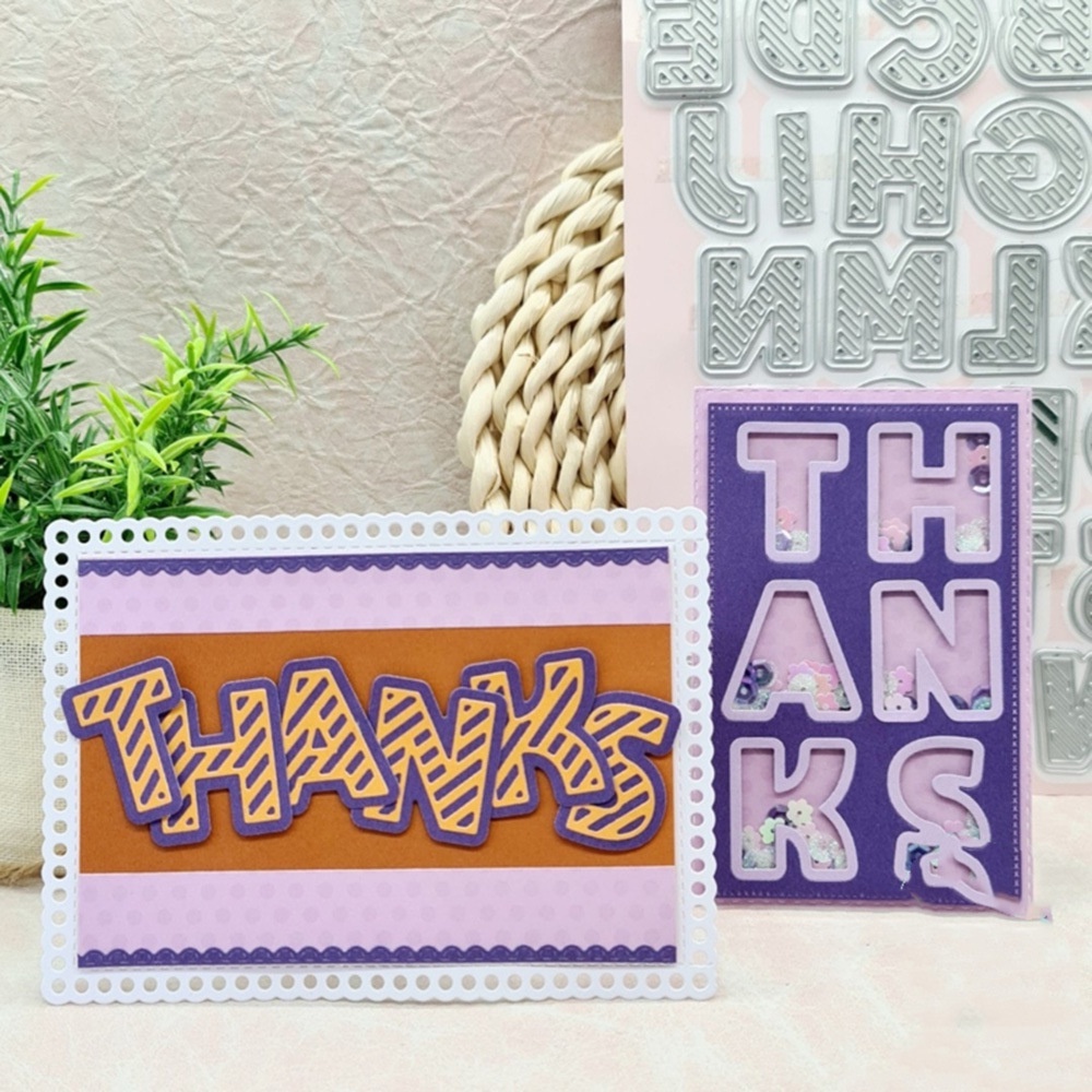 Khuôn Cắt Giấy Kim Loại 2 Lớp Hình Chữ Cái Kích Thước Lớn diy