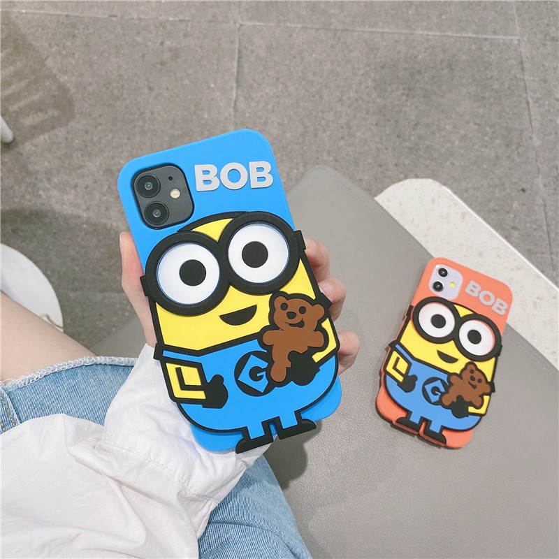 Ốp điện thoại silicon mềm chống rơi in hình minion cho iPhone 11 Pro Max 12 / iPhone X Plus 8 6 11