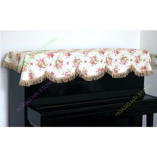 Khăn phủ đàn piano cơ và piano điện tử 88 phím hoa hồng sang trọng chống bụi, chống xước