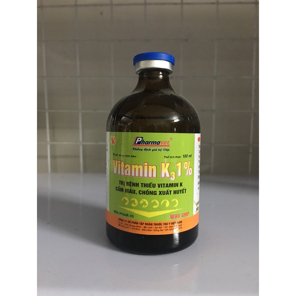 Vitamin K3/vitamin K 3 1% chỉ dùng trong thú y (100ml)