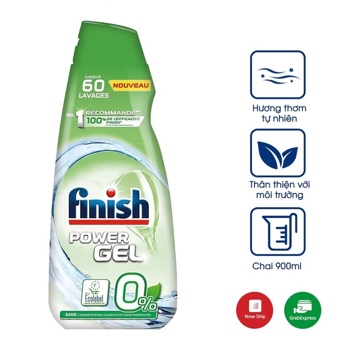 GEL rửa chén Finish Eco 900ml