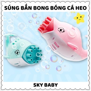 Súng bắn bong bóng cá heo 10 nòng cầm tay Súng máy phun thổi bong bóng xà phòng hình cá heo đồ chơi trẻ em ngoài trời