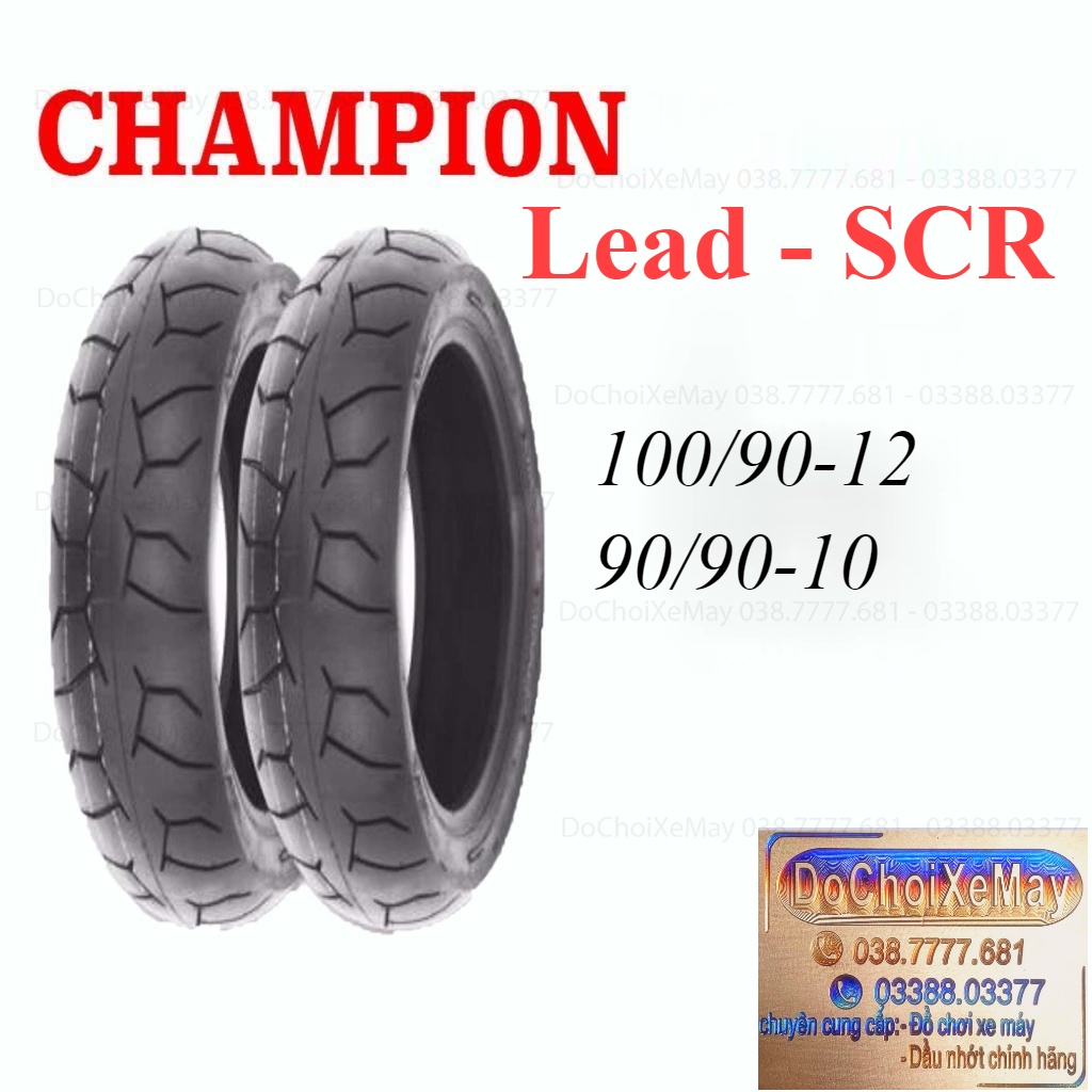 Vỏ lốp Champion cho Lead SCR 90/90-12 và 100/90-10 Made in Thái Lan gai Diablo HR67 . DoChoiXeMay