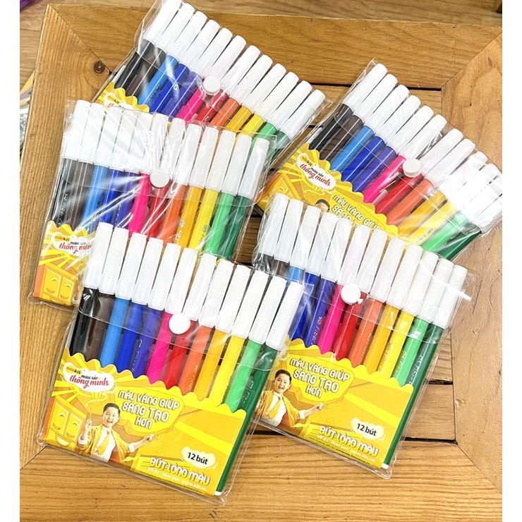 bộ bút dạ tô màu 12 màu khác nhau loại đẹp