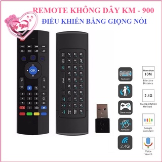Remote chuột bay KM900 điều khiển từ xa tìm kiếm bằng giọng nói có bàn phím Qwerty - Remote Smart Tivi