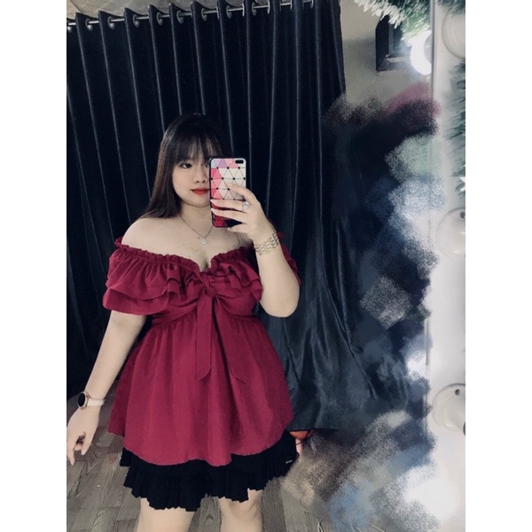 Áo bẹt vai Bigsize Thuỳ Trangg Hot Hit cho nàng 60-90kg