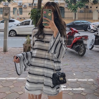 Áo len kẻ mongtoghi dài tay chất mỏng