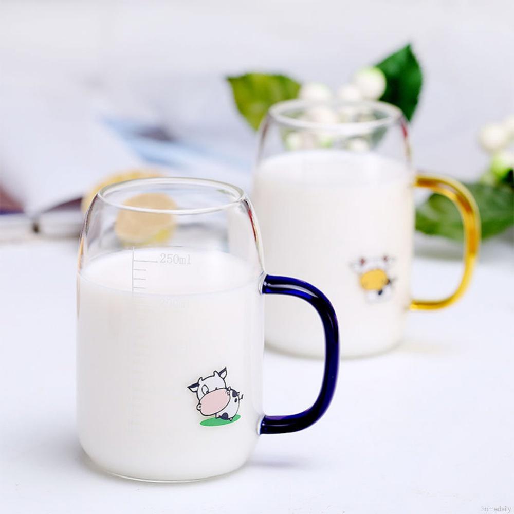 Cốc Đong Sữa Bằng Kính Cường Lực Có Tay Cầm Tiện Dụng