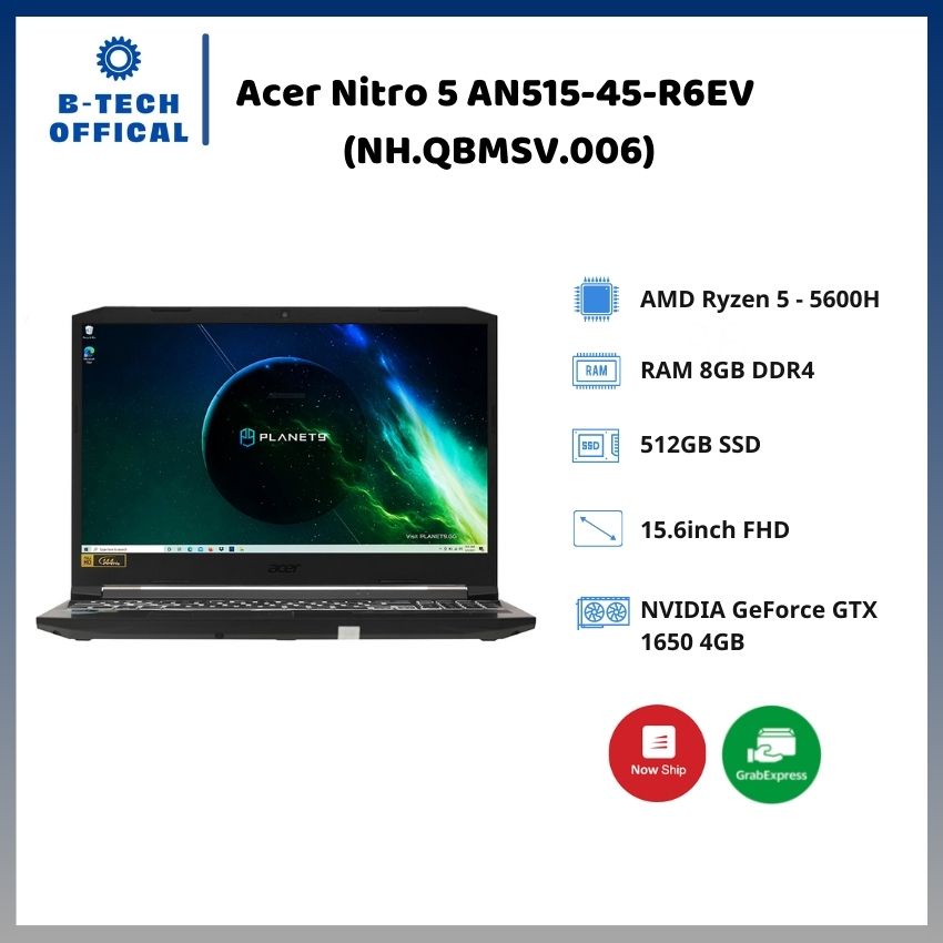 [ TẶNG VOUCHER 150K ] Laptop Acer Nitro 5 AN515-45-R6EV (NH.QBMSV.006) - Hàng chính hãng bảo hành 12 tháng