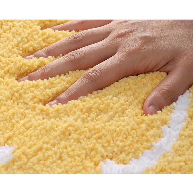 Thảm chùi chân lông mềm siêu thấm nước chống trơn trượt trang trí phòng khách, phòng ngủ - họa tiết trứng