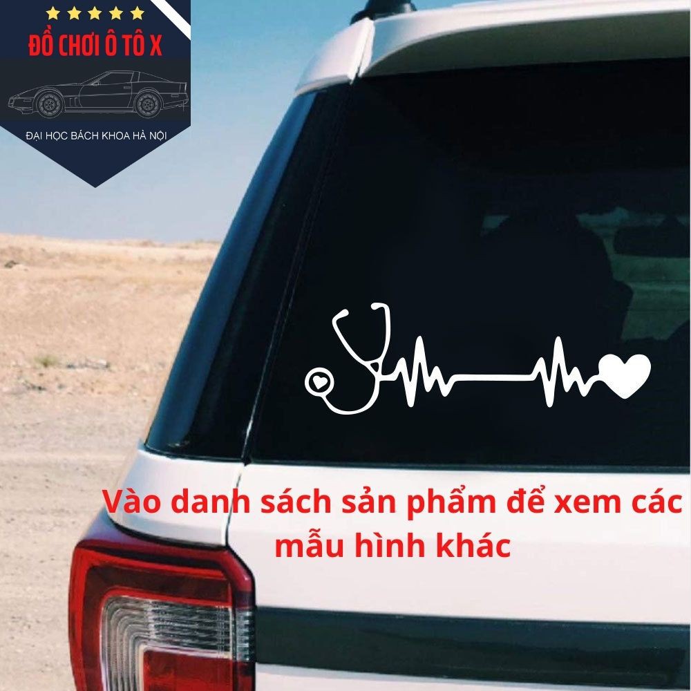 Decal dán trang trí đuôi xe ô tô dễ thương [Hàng cao cấp]