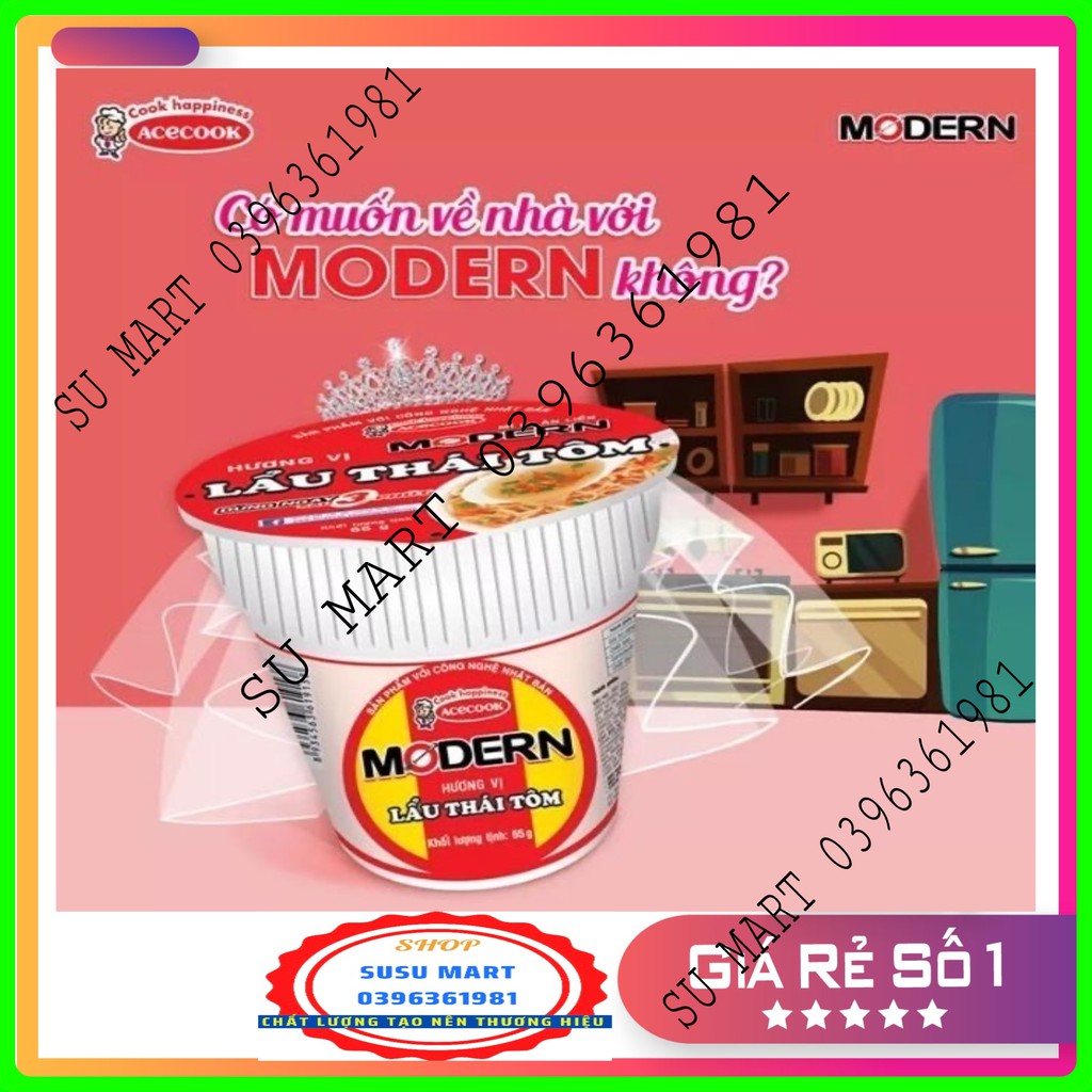 Mì MODERN  Lẩu Thái Tôm 1 Ly x 67g
