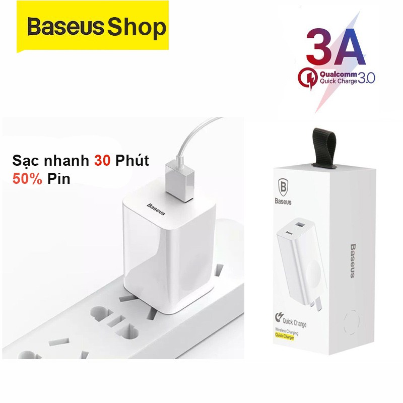 Sạc nhanh Baseus 18W Quick Charge 3.0 cho Samsung , Xiaomi, Huawei  Androi