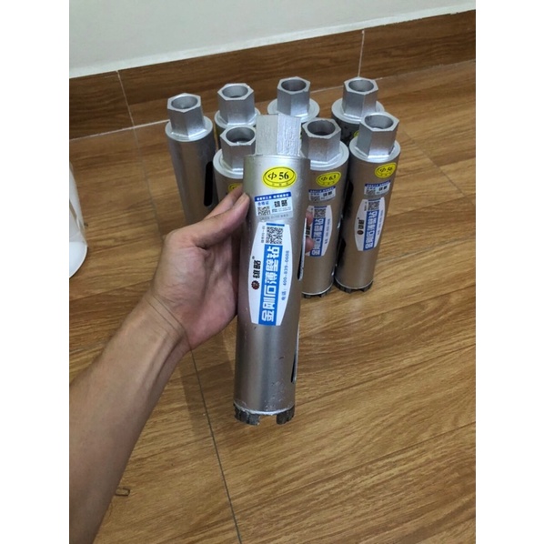 Mũi Khoan Rút Lõi Khô Phi 56, 63 dài 250mm  chuyên dùng cho thợ điều hòa, mũi rút lõi