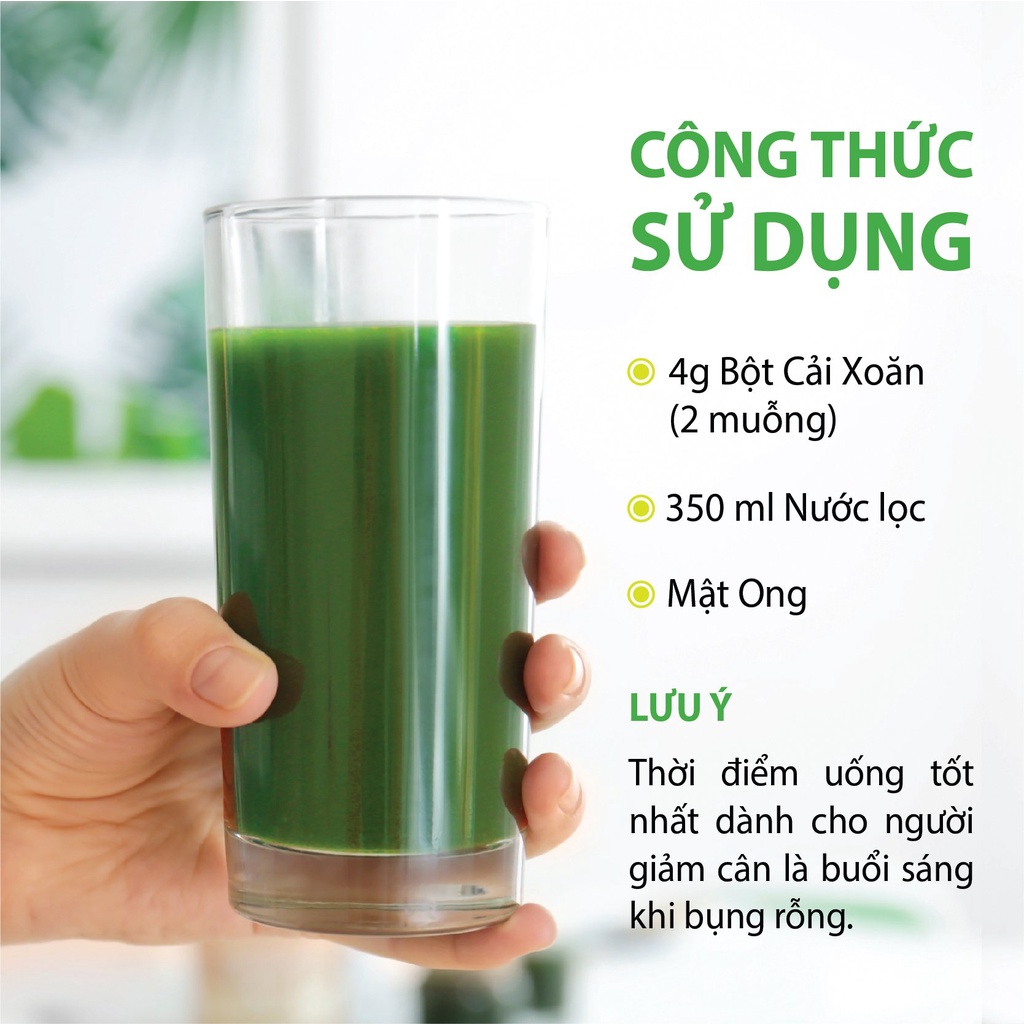 Bột Cải Xoăn Kale Nguyên Chất Sấy Lạnh, Bột Giảm Cân Detox Cơ Thể MODOTOX 200gr (Túi Kraft)