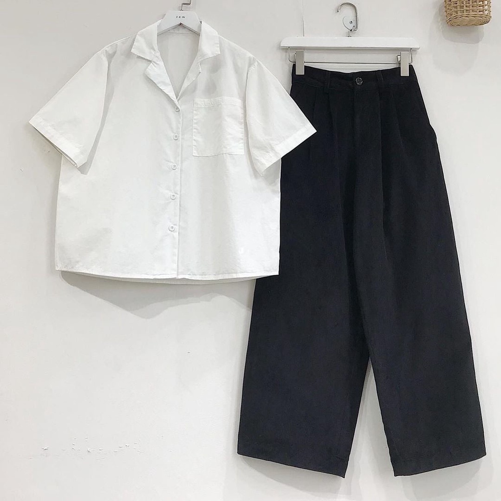 Quần Ống Rộng Nhung Tăm JEM CLOSET Vải Dày Dặn Thiết Kế Lên Dáng Chuẩn Form LINVAS 2635