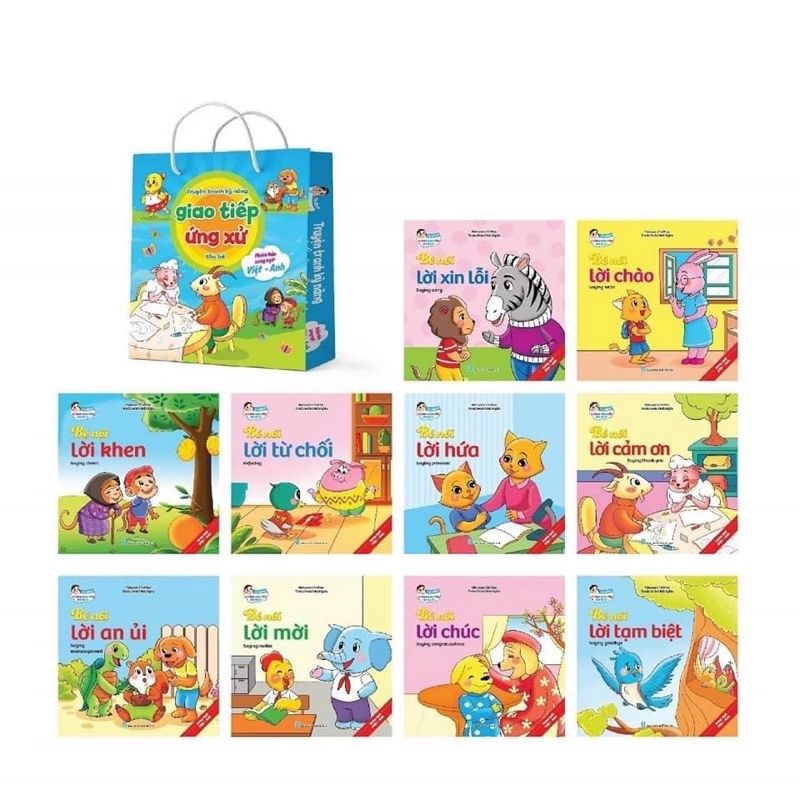 Combo đồ chơi 10 truyen giúp bé phát triển kỹ năng giao tiếp - song ngữ