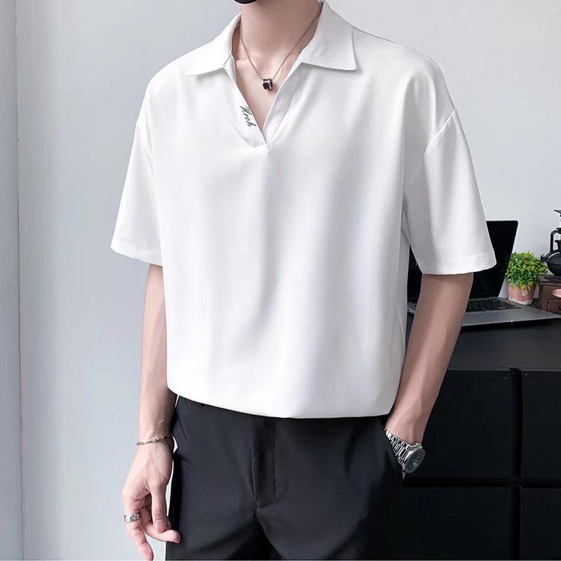Áo Thun Polo Dáng Rộng Mỏng Nhẹ Màu Trơn Thời Trang Mùa Hè Hàn Quốc Chất Lượng Cao Hàng Mới 2022