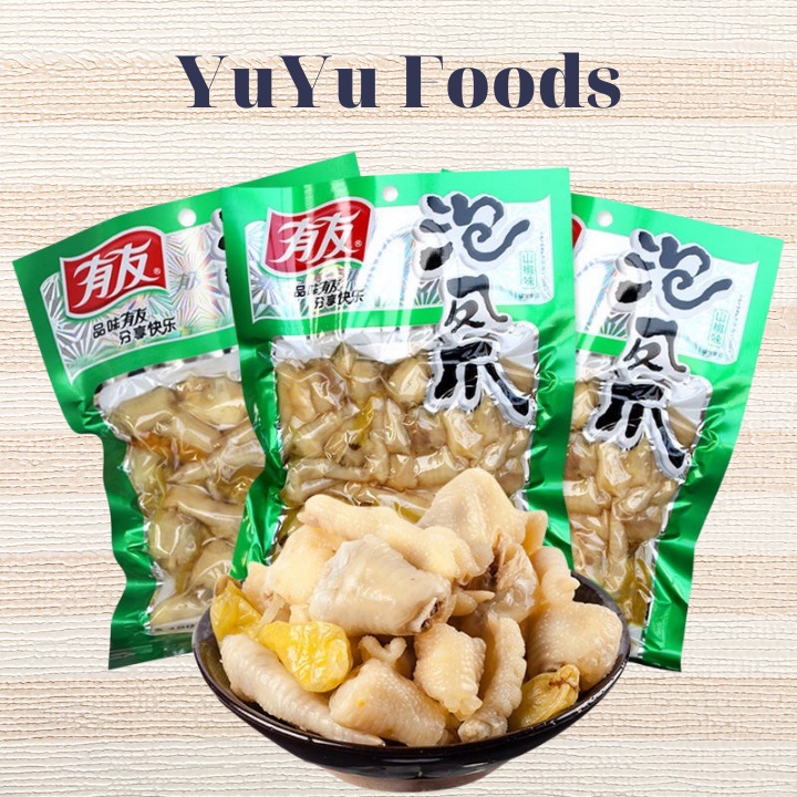 Chân gà yuyu, chân gà cay Trung Quốc, món ăn vặt, đồ ăn vặt ngon M02