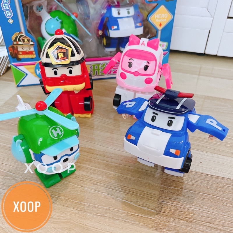 Đồ chơi xoop! Hộp 4 xe poly biến hình siêu hấp dẫn đã