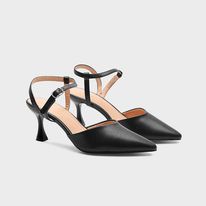 Giày cao gót bít mũi Dily 7p màu đen